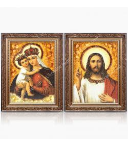 A pair of icons Jesus and the Virgin